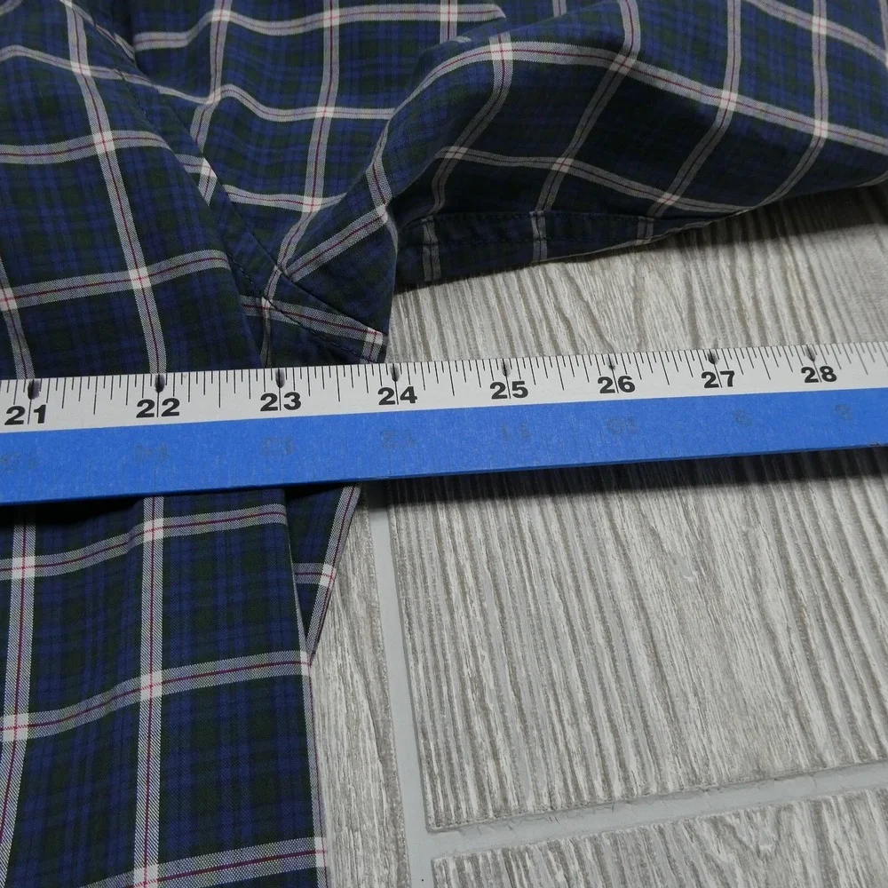 Banana Republic Shirt Adult XL Blue Plaid Custom 078 Wash‎ Camden Fit Mens